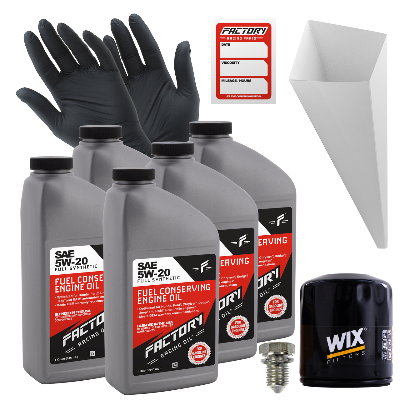 Oil Change Kit For Chrysler Pacifica 3.8L V6 2005-2008 5W-20 Full Synthetic Oil - 5 Quarts
